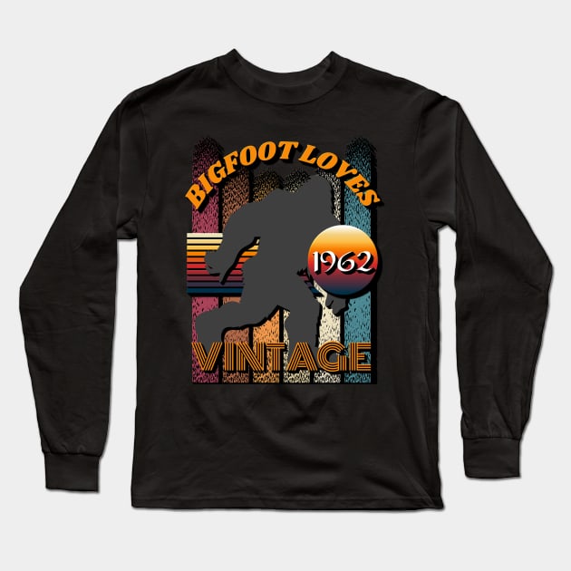 Bigfoot Loves Vintage 1962 Long Sleeve T-Shirt by Scovel Design Shop